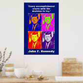 Poster JFK John F. Kennedy Citation Inspiration Motivatio (Cuisine)