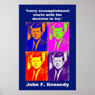 Poster JFK John F. Kennedy Citation Inspiration Motivatio