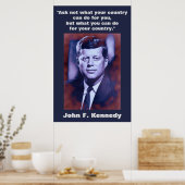 Poster JFK John F. Kennedy Citation Inspiration Motivatio (Cuisine)