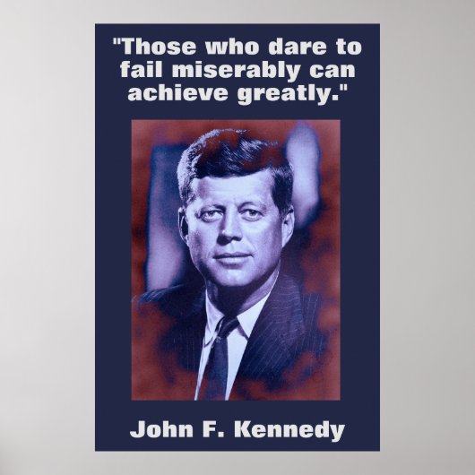 Poster JFK John F. Kennedy Citation Inspiration Motivatio (Devant)