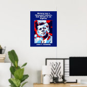 Poster JFK John F. Kennedy Citation Inspiration Motivatio (Bureau à domicile)