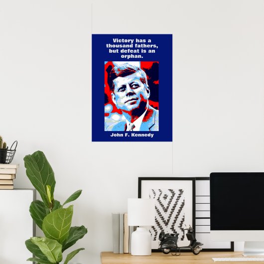 Poster JFK John F. Kennedy Citation Inspiration Motivatio (Bureau à domicile)