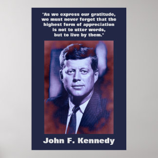 Poster JFK John F. Kennedy Citation Inspiration Motivatio
