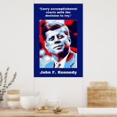 Poster JFK John F. Kennedy Citation Inspiration Motivatio (Cuisine)
