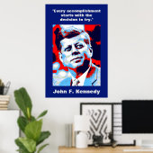 Poster JFK John F. Kennedy Citation Inspiration Motivatio (Bureau à domicile)