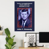 Poster JFK John F. Kennedy Citation Inspiration Motivatio (Bureau à domicile)