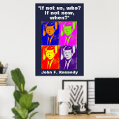 Poster JFK John F. Kennedy Citation Inspiration Motivatio (Bureau à domicile)