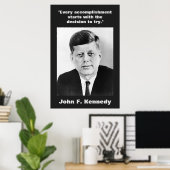 Poster JFK John F. Kennedy Citation Inspiration Motivatio (Bureau à domicile)