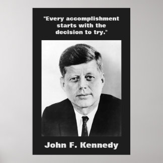 Poster JFK John F. Kennedy Citation Inspiration Motivatio