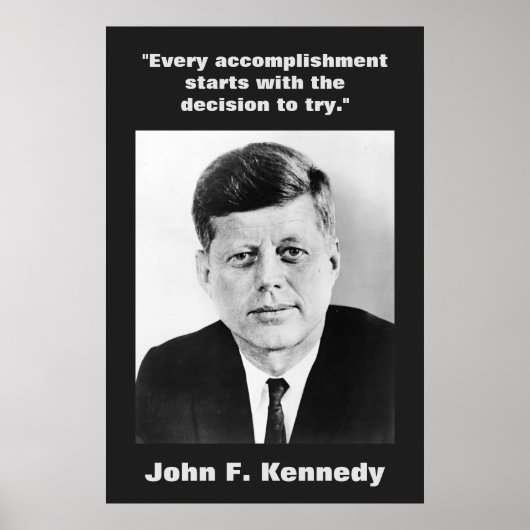 Poster JFK John F. Kennedy Citation Inspiration Motivatio (Devant)