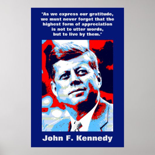 Poster JFK John F. Kennedy Citation Inspiration Motivatio (Devant)
