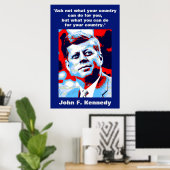 Poster JFK John F. Kennedy Citation Inspiration Motivatio (Bureau à domicile)