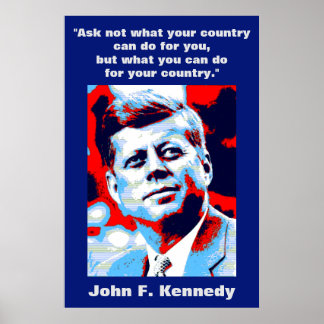 Poster JFK John F. Kennedy Citation Inspiration Motivatio