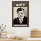 Poster JFK John F. Kennedy Citation Motivationnelle Brown (Cuisine)