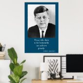 Poster JFK John F. Kennedy Citation Réalisation Motivatio (Bureau à domicile)