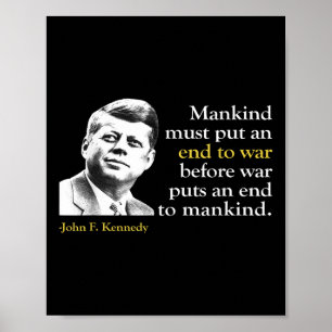 Poster Jfk John F Kennedy Président Citation de fin de gu