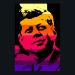 Poster JFK John F. Kennedy Red Yellow Violet Pop Art<br><div class="desc">L'ancien président américain John F. Kennedy Red,  Yellow,  Pink,  Orange,  Black & Violet Pop Art Image numérique - Histoire et politique américaines Affiches</div>