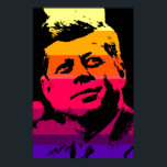Poster JFK John F. Kennedy Red Yellow Violet Pop Art<br><div class="desc">L'ancien président américain John F. Kennedy Red,  Yellow,  Pink,  Orange,  Black & Violet Pop Art Image numérique - Histoire et politique américaines Affiches</div>