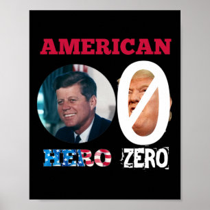 Poster Jfk John Kennedy Héros Américain Anti Trump