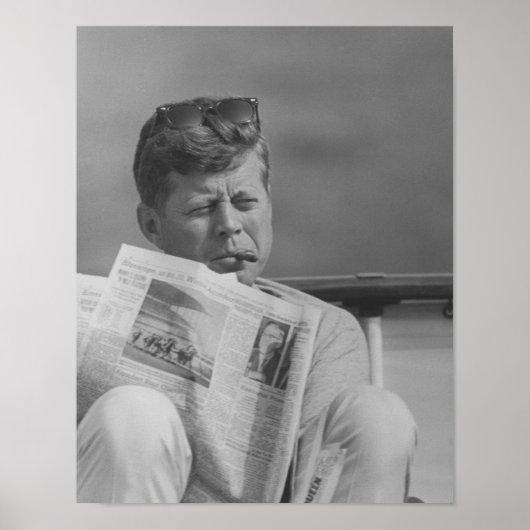 Poster JFK Relaxant à l'extérieur (Devant)