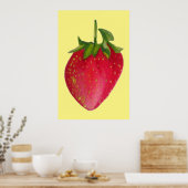 Poster Jicy Fraise aquarelle macro pop art (Cuisine)