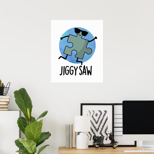 Poster Jiggy Saw Dancing Danseuse Jigsaw Puzzle Pun (Bureau à domicile)