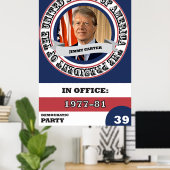Poster Jimmy Carter - Rétro de l'histoire présidentielle (Bureau à domicile)