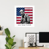 Poster Jimmy Doolittle et le drapeau américain (Bureau à domicile)
