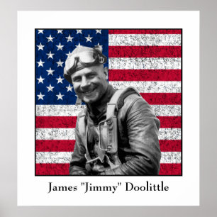 Poster Jimmy Doolittle et le drapeau américain