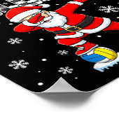 Poster Jingle Ballers Plaid Santa Dabbing Volleyball Chri (Coin)