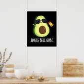 Poster Jingle Bell Guac Funny Christmas Pun Dark BG (Cuisine)