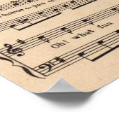 Poster Jingle Bells Noël Feuille Vintage Musique (Coin)