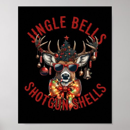 Poster Jingle Bells Shotgun Shells Funny Hunter Hunter (Devant)