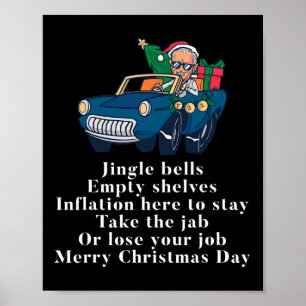 Poster Jingle Joe Biden drôle Père Noël Trump mauvais Noë