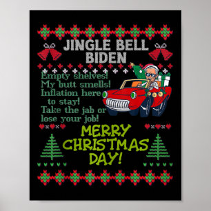 Poster Jingle Joe Biden Xmas Carol Trump Noël laid S