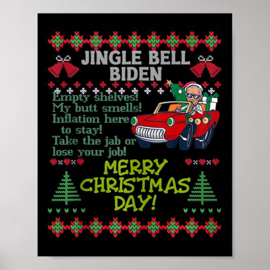 Poster Jingle Joe Biden Xmas Carol Trump Noël laid S (Devant)