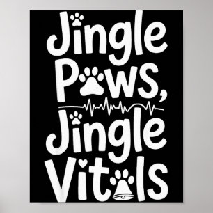 Poster Jingle Paws Jingle Vitals Dr vétérinaire drôle Noë