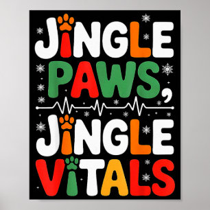Poster Jingle Paws Jingle Vitals Drôle Infirmière Vétérin