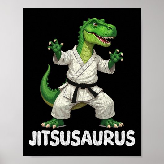 Poster Jitsusaurus Dinosaur Karaté Martial Arts Fun Enthu (Devant)