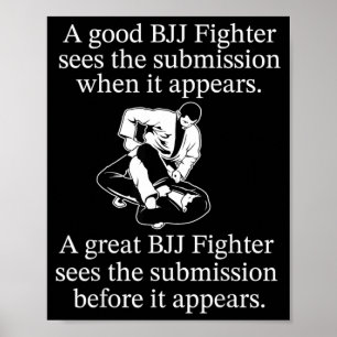 Poster Jiu-Jitsu Brésilien BJJ Grappling Combat au Sol