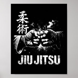 Poster Jiu Jitsu Japonais Judo Arts Martiaux BJJ Lutte