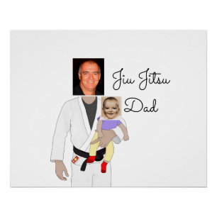 Poster Jiu Jitsu Papa photos personnalisées et texte manu