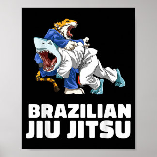 Poster Jiu Jitsu Shark Jiu-jitsu brésilien MMA Grappling