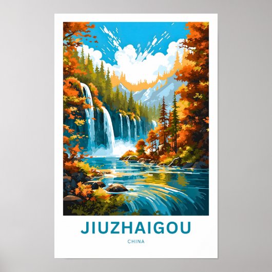 Poster Jiuzhaigou Chine (Devant)