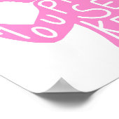 Poster JJ's silhouette ménagère citation en rose pastel (Coin)