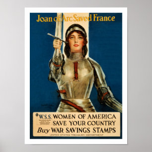 Poster Joan De Arc a sauvé France Guerre Mondiale 1