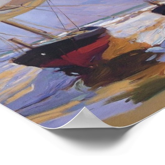 Poster Joaquín Sorolla - Bateaux échoués (Coin)