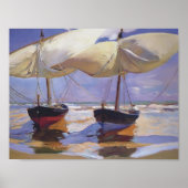 Poster Joaquín Sorolla - Bateaux échoués (Devant)