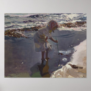 Poster Joaquin Sorolla - Buscando Mariscos