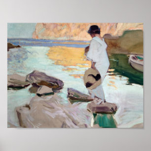 Poster Joaquin Sorolla - Elena à Cala de San Vicente